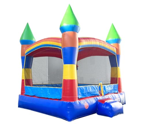 Pogo Bounce House Crossover Deluxe Rainbow Castle Inflatable 13x12x14.5 ft