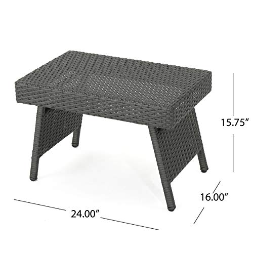 Great Deal Furniture Outdoor 6 Piece Wicker Chaise Lounge Set Grey