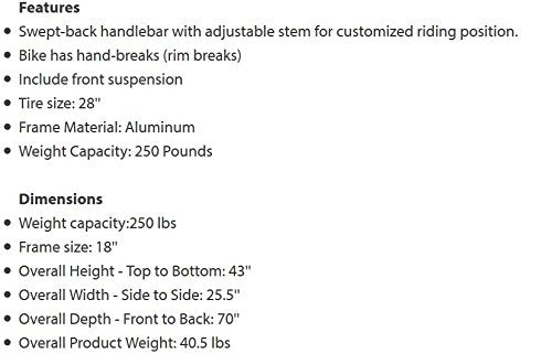 Schwinn Discover Hybrid Bike 21-Speed 28-Inch White