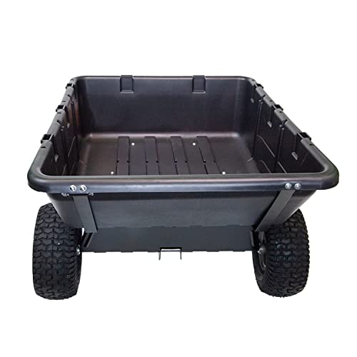 Brinly 180-Degree Full Dump Cart with Compression-Molded Bed Black