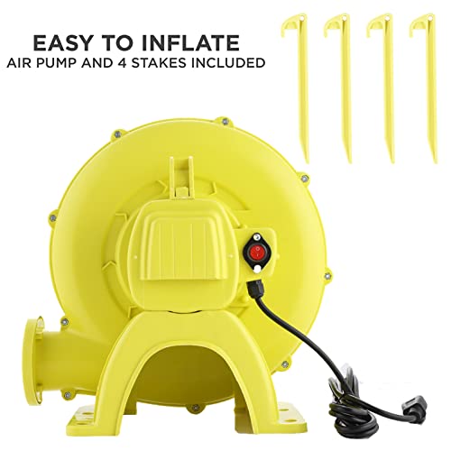 AKEYDIY 6-in-1 Blue Inflatable Water Slide Park for Kids