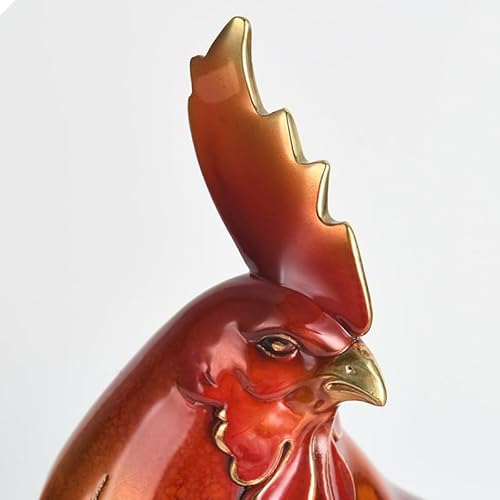 FENGSHUI-CAISHEN Colourful Metal Rooster Statue