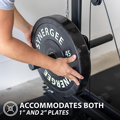 Synergee Leg Press Machine with LAT Pull Down Attachment Black