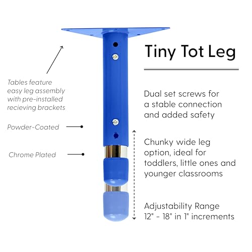 Factory Direct Partners Flower Toddler Activity Table 60in Adjustable Maple/Blue