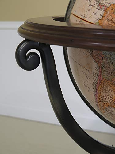 Maitland Smith Eagle World Globe with Mahogany & Pewter Stand