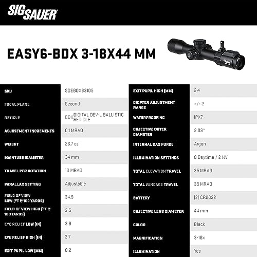 Sig Sauer EASY6-BDX Riflescope Black