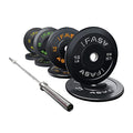 IFAST Home Gym 170LB Olympic Weight Set with 7Ft Barbell Bar, Bumper Plates - 700lb Capacity
