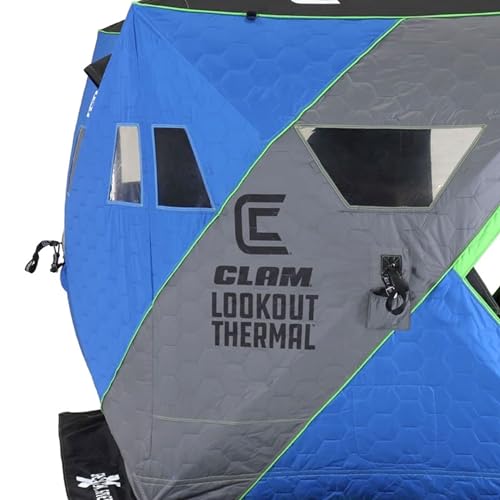 CLAM X500 Insulated 90 Gram Full Thermal Trap 5 Sided Lookout Outdoor Fishing Hunting Hub Tent Shelter Prior Thermal Model
