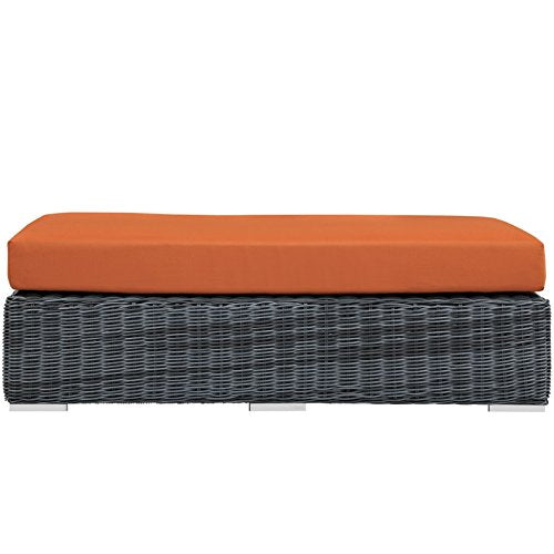 America Luxury - Outdoor Modern Contemporary Urban Design Rectangle Ottoman Orange
