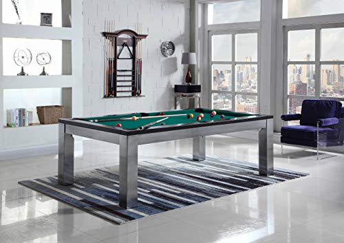 Playcraft Monaco 8' Slate Pool Table with Dining Top Silver