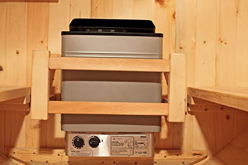 SymbolicSpas Outdoor 4 Person Canadian Pine Barrel Sauna Double Bench