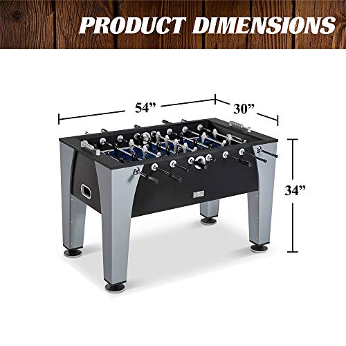 Soccer Foosball Table Arcade Game Set 54 in Black Grey