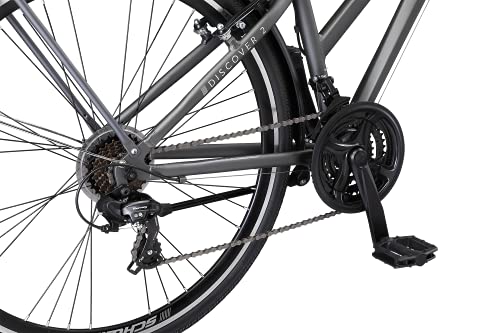 Schwinn Discover 2 Adult Hybrid Bike 700c 21-Speeds Matte Grey