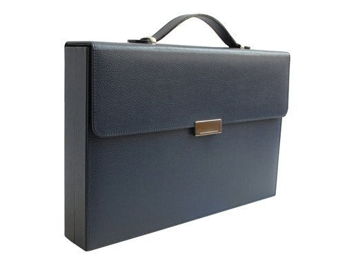 Zaza & Sacci Luxury Leather Backgammon Set 15" Travel Attache Case Blue