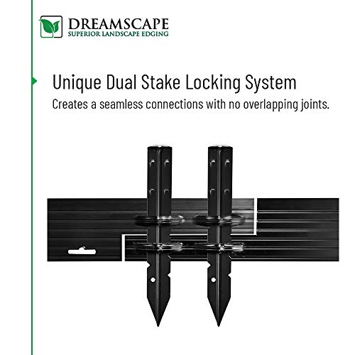 Dreamscape PRO Aluminum Landscape Edging - Easy Install Professional Landscaping Border - 80ft Total - Mill Finish (Natural Aluminum)