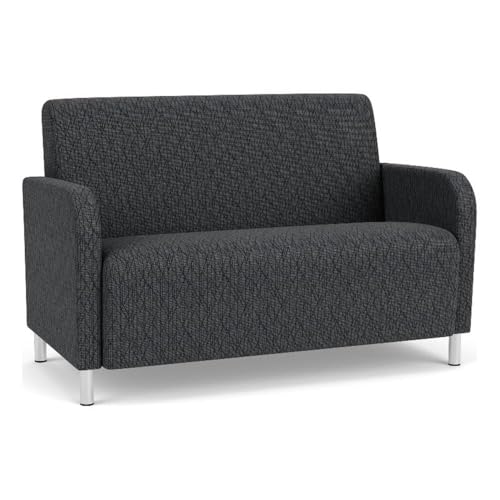 Lesro Siena Lounge Loveseat Brushed Steel Legs Adler Black