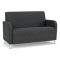 Lesro Siena Lounge Loveseat Brushed Steel Legs Adler Black