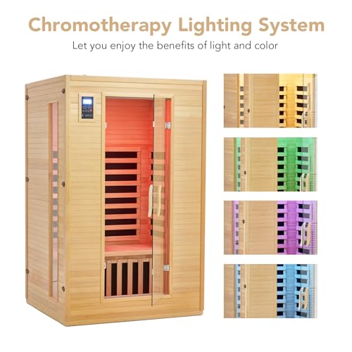 GarveeLife 2024 Upgrade 2 Person Infrared Sauna Wood