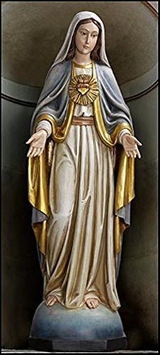 Avalon Gallery Immaculate Heart of Mary Resin Statue 53 1/8 Inch Dark Brown