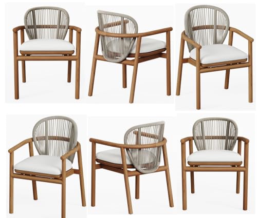 WholesaleTeak Grade-A Teak Wood Luxurious Solo Fensee Arm Chairs Set of 4 Teak