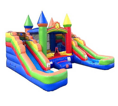 Pogo Bounce House Inflatable Rainbow Castle Combo 16.5ft