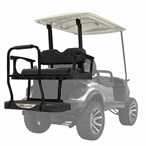 MADJAX Genesis 250 Steel Golf Cart Rear Flip Seat Kit Compatible with Yamaha G29/Drive | Fits 2007-2016 Models Black