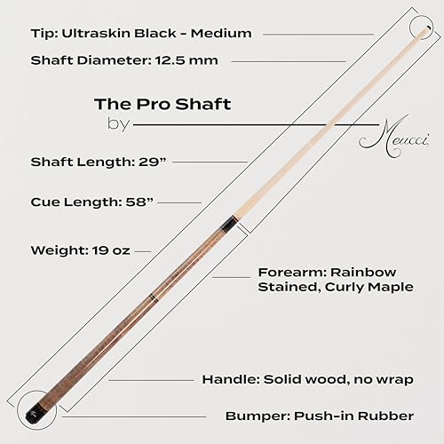 Meucci Pool Cue - All Natural Wood with Rainbow Stain