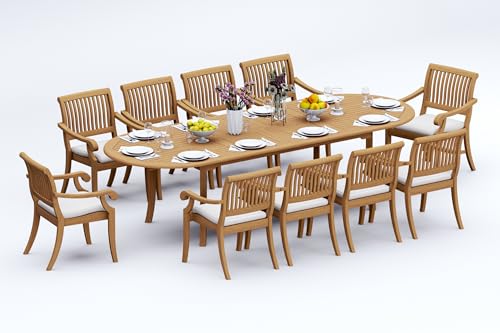 WholesaleTeakFurniture Grade-A Teak Wood 10 Seater Dining Set Teak
