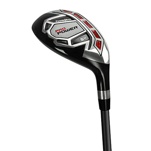 Powerbilt Pro Power Complete Golf Set for Men Left Hand Silver Black Red