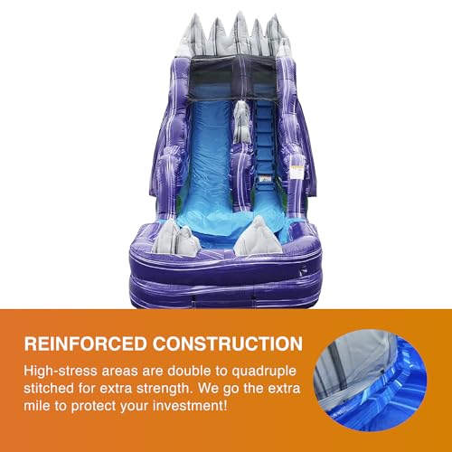 JumpOrange 15' Dark Night Commercial Water Slide with Splash Pool