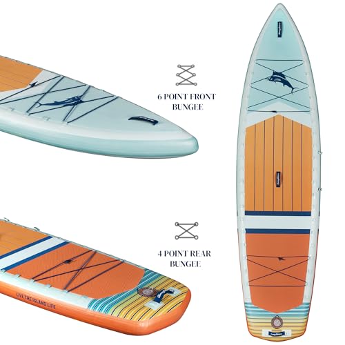 ISLE Surf and SUP Inflatable Hybrid Kayak-Paddle Board Bundle Sunset