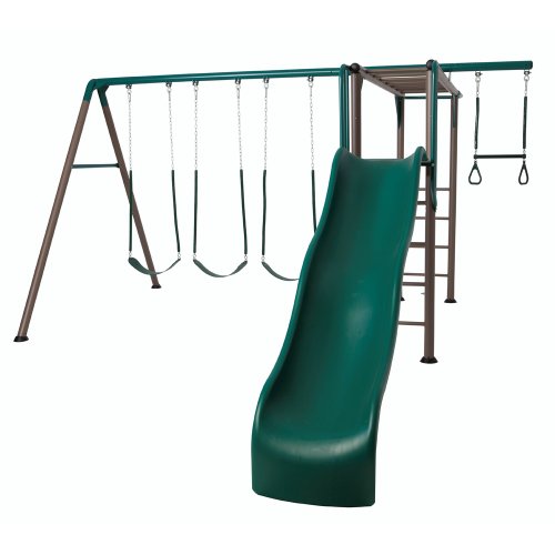 Lifetime Monkey Bar Adventure Swing Set with Wavy Slide Earthtone