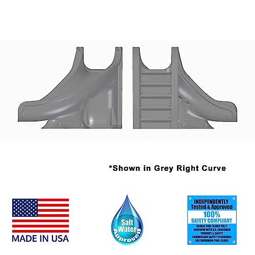 Global Pool Products Splash Inground Water Slide Deck Mounted Right Curve Sand