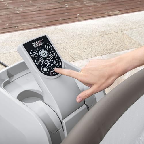 Coleman SaluSpa Sicily AirJet Hot Tub with 180 Jets & 6 Bestway Non-Slip Seats Gray