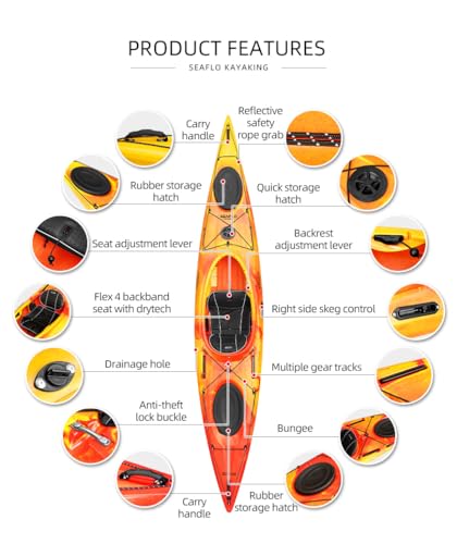 SEAFLO Premium Sit-in Kayak EDGE13 Yellow/Red