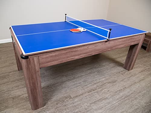 Hathaway Driftwood 7-ft Air Hockey Table Tennis Combination Woodgrain