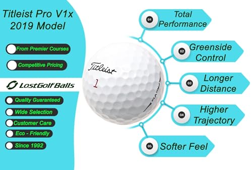 LostGolfBalls.com Titleist Pro V1x Golf Balls 500 - Used & Recycled AAA Quality, 2019 Model (White)