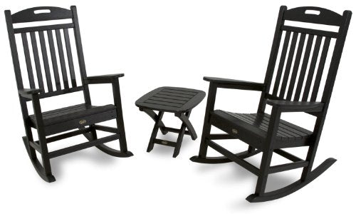 TREX Yacht Club 3-Piece Rocker Chair Set Charcoal Black