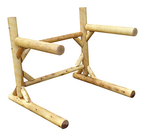 Log Kayak Rack 2-Place 1-Sided Heavy Kayak/Canoe Rack Natural