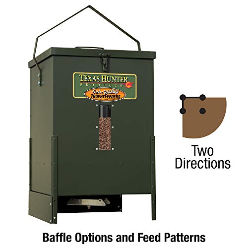 Texas Hunter Products 100lb Capacity Hanging Wildlife Feeder Model HF100W Hunter Green