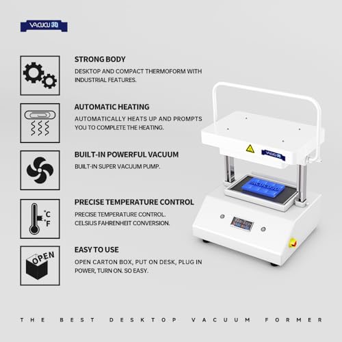 VACUCU3D A3 Desktop Vacuum Forming Machine for Prototyping and Molds