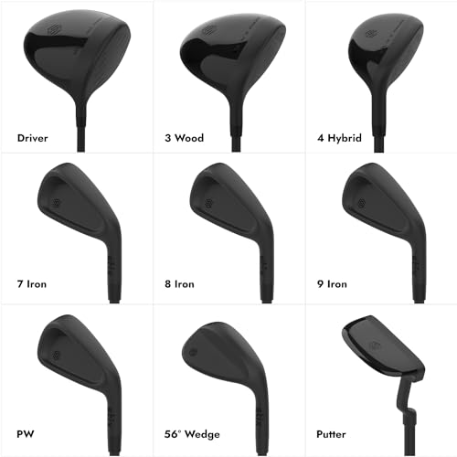 STIX Golf 9 Club Set Right Handed Stiff Flex X-Short Black