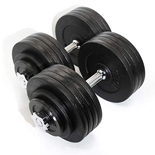 MTN Gearsmith Adjustable Black Paint Cast Iron Dumbbell Kit 200 LB