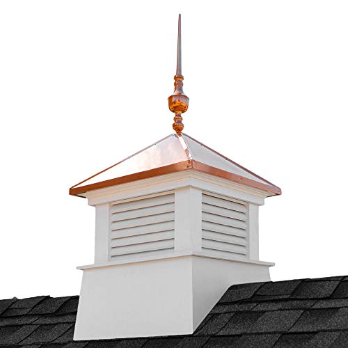 Good Directions 26" Square Manchester Vinyl Victoria Copper Finial Cupola White