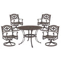 Homestyles 5 Piece Outdoor Dining Set with 48" Table Bronze