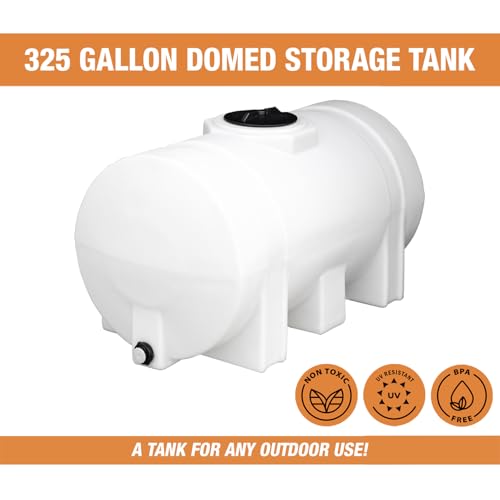 RomoTech 325 Gallon Horizontal Polyethylene Water Tank with Legs Saddle