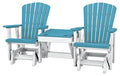 American Furniture Classics Double Glider Aruba Blue and White