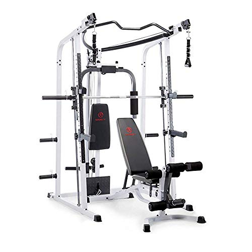 MARCY Pro Smith Cage Home Gym System White
