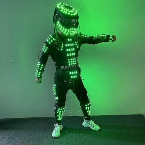 Earthradius LED Robot Suit Full Color Dance Costume Black Small
