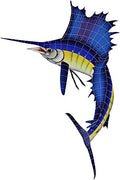 Artistry in Mosaics Sailfish Left Ceramic Pool Mosaic 60"x42